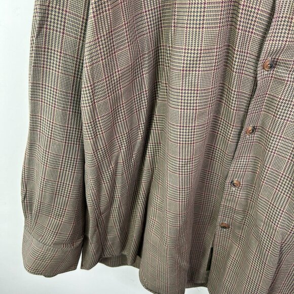 Scott Barber Men's Brown Button Down Long Sleeve Collared Shirt Size XL - Picture 3 of 6